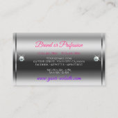 Luxe Silver Sparkle Roze Paarse Glitter Diamonds Visitekaartje (Achterkant)