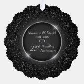 Luxe Silver Sparkling Lijst Bruiloft Jubileum Ornament Kaart (Achterkant)