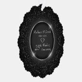 Luxe Silver Sparkling Lijst Bruiloft Jubileum Ornament Kaart (Rechts)