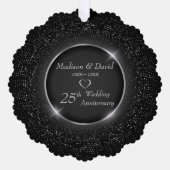 Luxe Silver Sparkling Lijst Bruiloft Jubileum Ornament Kaart (Voorkant)