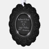 Luxe Silver Sparkling Lijst Bruiloft Jubileum Ornament Kaart (Links)