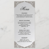 Luxe Silver Wedding Decorative Wedding Reception Menu (Voorkant)