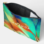 Luxe sinaasappel aqua faux gouden glitter marmer k etui (Open)