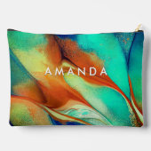 Luxe sinaasappel aqua faux gouden glitter marmer k etui (Achterkant)