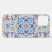 Luxe Sinaasappel Blauw Ornament Patroon Case-Mate iPhone Case (Achterkant (horizontaal))