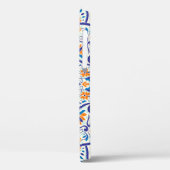 Luxe Sinaasappel Blauw Ornament Patroon Case-Mate iPhone Case (Achterkant / Links)
