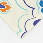 Luxe Sinaasappel Blauw Ornament Patroon Fleece Deken (Hoek)