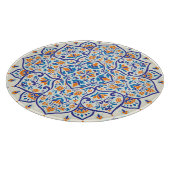 Luxe Sinaasappel Blauw Ornament Patroon Snijplank (Hoek)