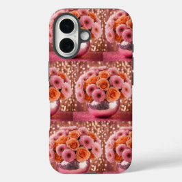 Luxe Sinaasappel Flowers iPhone 16 Hoesje