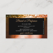 Luxe Sinaasappel Roze Ombre Glitter Zwart met Juwe Visitekaartje (Achterkant)