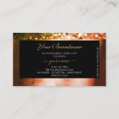 Luxe Sinaasappel Roze Ombre Glitter Zwart met Logo Visitekaartje (Achterkant)