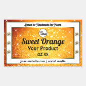 Luxe Sinaasappel Sparkle Glitter Product Labels Lo (Voorkant)