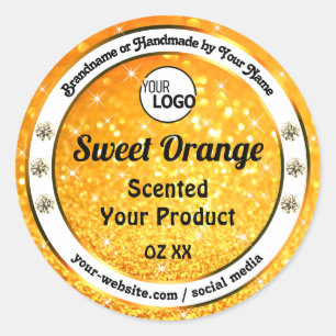 Luxe Sinaasappel Sparkle Glitter Product Labels Lo