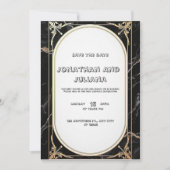 Luxe sjabloon met zwart en wit marmer kaart (Voorkant)