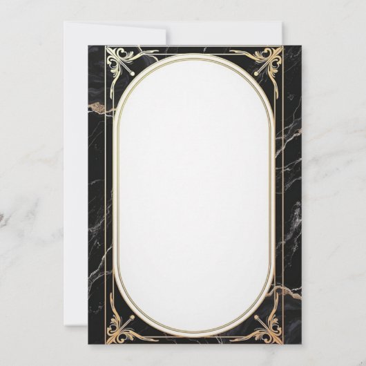 Luxe sjabloon met zwart en wit marmer kaart (Achterkant)