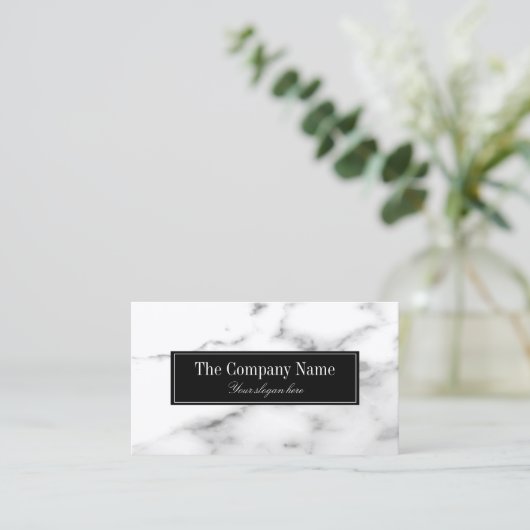 Luxe sjabloon voor witte marmer visitekaartje (Staand voorkant)