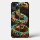 Luxe Slang Esthetiek Smaragd Edelsteen Goud Case-Mate iPhone Case (Achterkant)