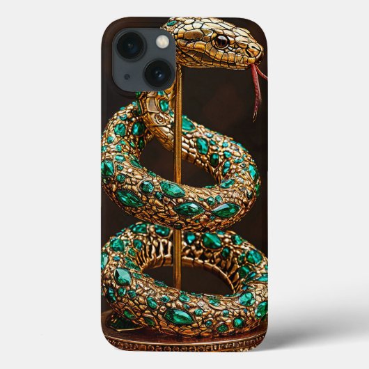 Luxe Slang Esthetiek Smaragd Edelsteen Goud Case-Mate iPhone Case (Achterkant)