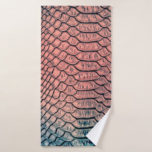 Luxe slangenhuidtextuur backaardtextuur, leest badhanddoek (Badhanddoek)