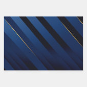 Luxe Slank en Sophisticated Navy Blauw & Goud Inpakpapier Vel (Voorkant 3)