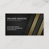 Luxe Slank Goud Zwart Gestreept met Patroon Visitekaartje (Achterkant)