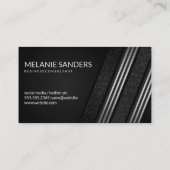 Luxe Slanke Zilveren Gestreepte met Patroon Zakeli Visitekaartje (Achterkant)