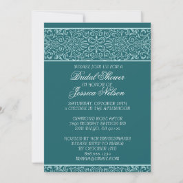 Luxe Smaragd Kant Elegant Vrijgezellenfeest Invite Kaart