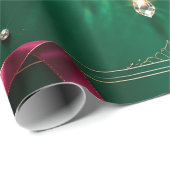 Luxe Smaragd Kroonluchter Kerst Inpakpapier (Rol Hoek)