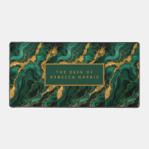 Luxe Smaragd Malachiet Gouden Executive Bureaumat