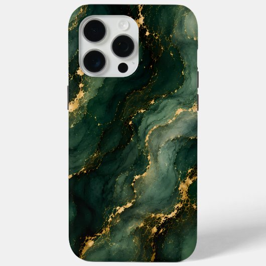 Luxe Smaragd Marmer met Gouden Aders Case-Mate iPhone Case (Achterkant)