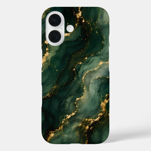 Luxe Smaragd Marmer met Gouden Aders Case-Mate iPhone Case (Achterkant)