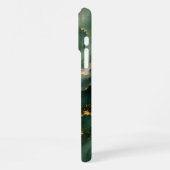 Luxe Smaragd Marmer met Gouden Aders iPhone Hoesje (Linkerkant)