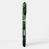 Luxe Smaragd Marmer met Gouden Aders iPhone Hoesje (Rechterkant)