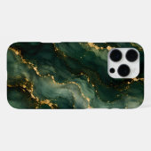 Luxe Smaragd Marmer met Gouden Aders iPhone Hoesje (Achterkant horizontaal)