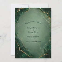 Luxe Smaragd Marmeren Huwelijk Met Goud Kaart