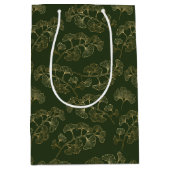 Luxe Smaragdgroen Goud Botanisch Blad Medium Cadeauzakje (Voorkant)