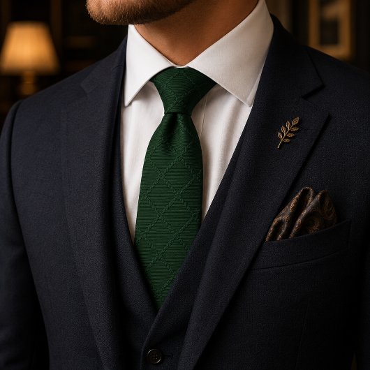 Luxe smaragdgroene checkdas | Old Money Bruiloft Stropdas