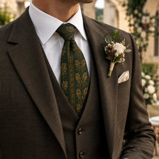 Luxe Smaragdgroene Eikenblad Stropdas