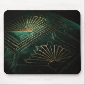Luxe Smaragdgroene en Messing Art Deco Muismat (Voorkant)