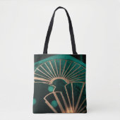 Luxe Smaragdgroene en Messing Art Deco Tote Bag (Voorkant)