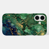 Luxe Smaragdgroene Gouden Marmeren Hoesje (Achterkant (horizontaal))