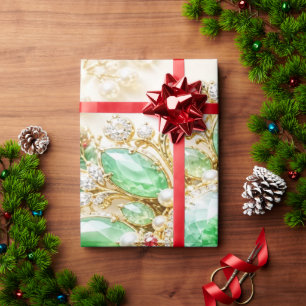 Luxe smaragdgroene juwelen kerstverpakkingsdoos cadeaupapier