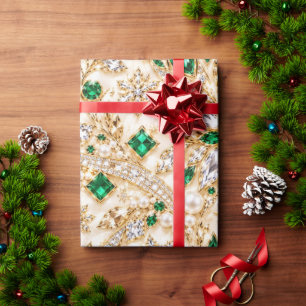 Luxe smaragdgroene kerstverpakkings papier