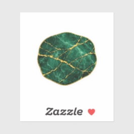 Luxe Smaragdgroene Marmer en Gouden Sticker Moder