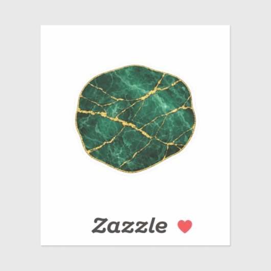 Luxe Smaragdgroene Marmer en Gouden Sticker Moder (Vel)