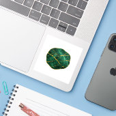 Luxe Smaragdgroene Marmer en Gouden Sticker Moder (Laptop met iPhone)
