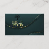 Luxe smaragdgroene sieraden visitekaartje (Voorkant)
