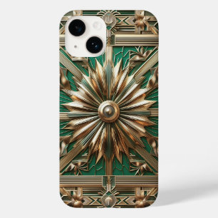 Luxe Smeraldgroene & Gouden Art Deco Hoesje 