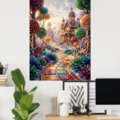 Luxe Snoepbos Droomlandschap Poster (Thuiskantoor)