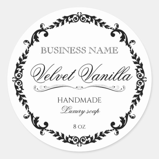 Luxe soap handgemaakte schoonheidsmerk ronde sticker (Voorkant)